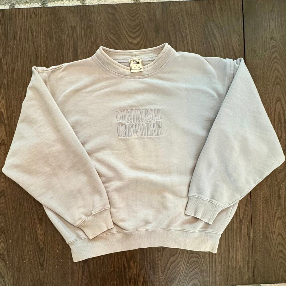 Country Road Work Wear Womens L 100% Cotton Embroidered Sweatshirt